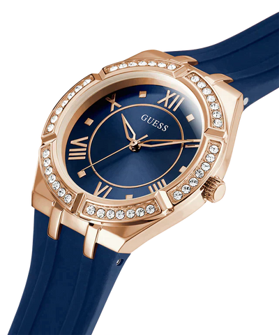 GUESS Ladies Blue Rose Gold