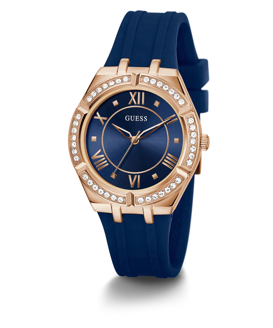 GUESS Ladies Blue Rose Gold