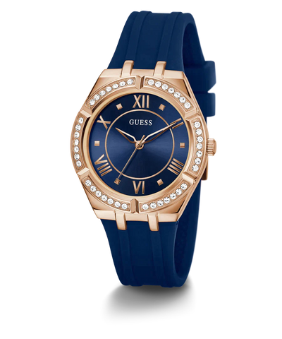GUESS Ladies Blue Rose Gold